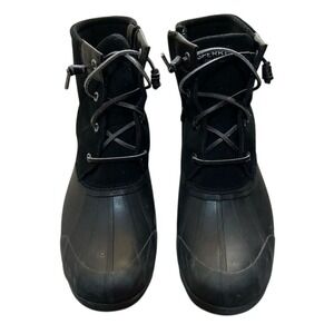 Sperry Women's STS80422 Black Duck Boots Waterproof‎ Winter Lace Up Size 10